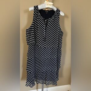 Roz & Ali Black and White Polka Dot Dress
